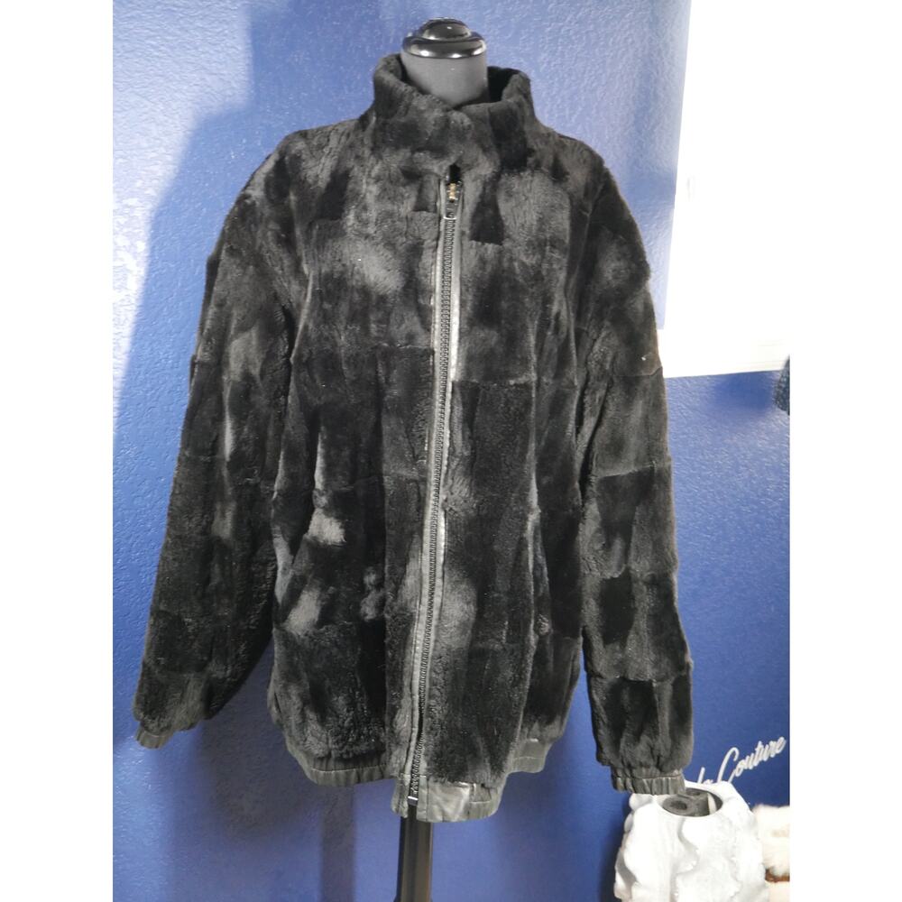 Men's Reversible Sheared Mink & Lamb Leather Fur Coat Jacket
